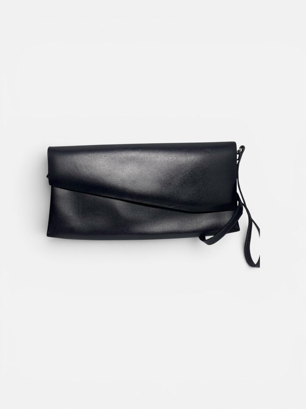 Francesco Biasia Black Leather Shoulder Bag Made in Italy
